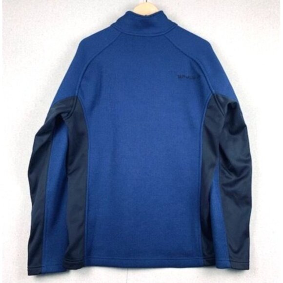 Spyder Men's L/G Quarter-Zip Blue & Black Fleece 1/4 Zip Pullover Sweater - Picture 2 of 10